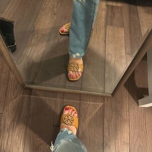 Tory Burch camel sandal.
